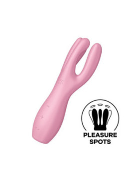 Vibromasseur point G avec stimulateur de clitoris USB rose Threesome 3 Satisfyer - CC597778